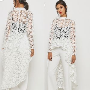 New Crochet Lace Fish Tail Asymmetrical Top